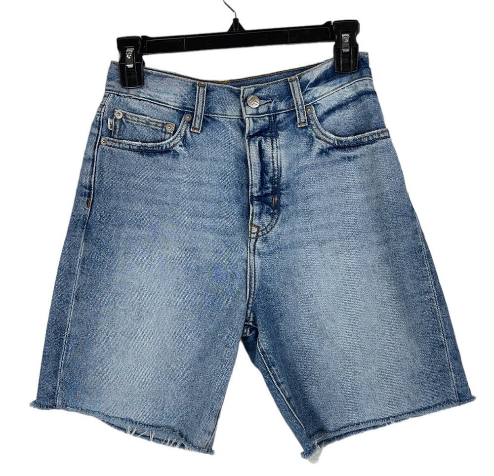 Lovers + Friends shorts blue Devon high rise 90's cut off